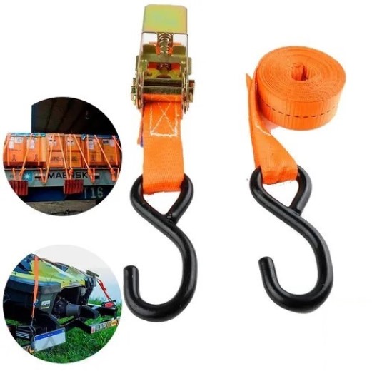 Cinta para Amarração de Carga com Catraca e gancho 25mm 4.5m até 300Kg