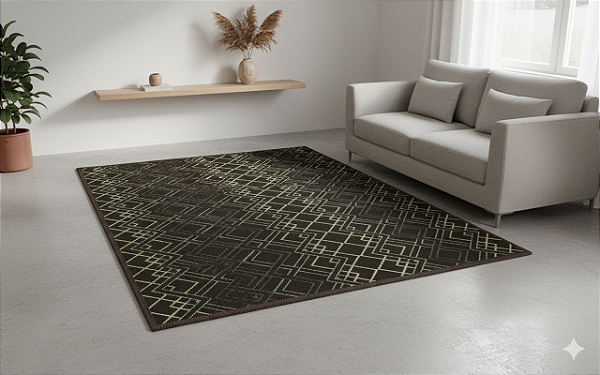 Tapete Sala Quarto Antiderrapante Macio Aveludado Moderno 200x150