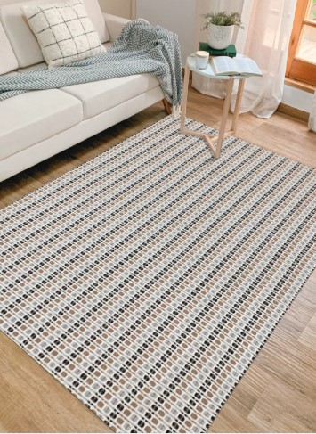 Tapete Sala Quarto Lavavel Luxo Antiderrapante 200X140 Bege Chique Petro