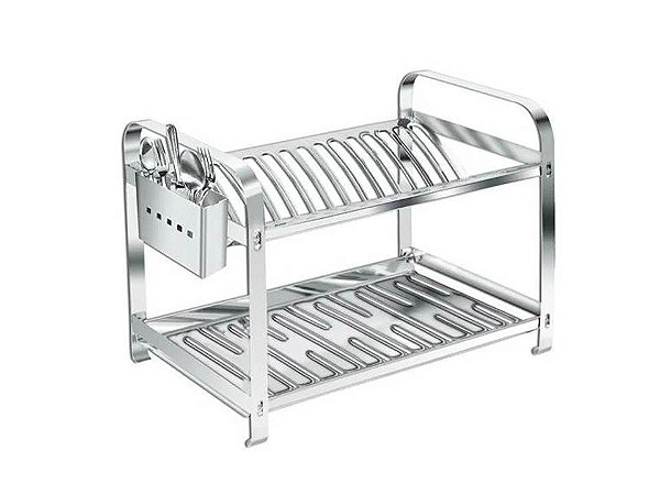 ESCORREDOR DE INOX MAKINOX 16 PRATOS COM PORTA TALHER DE INOX 355542
