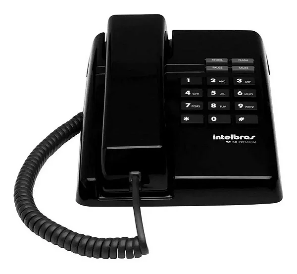 TELEFONE COM FIO INTELBRAS TC50 PRETO PREMIUM 407224