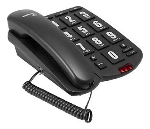 TELEFONE COM FIO INTELBRAS TOK FACIL PRETO 301388