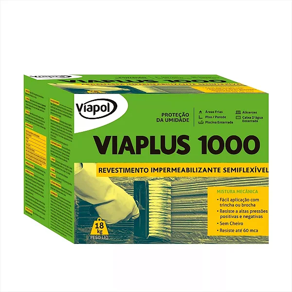 IMPERMEABILIZANTE VIAPOL VIAPLUS 1000 CAIXA 18KG 597279