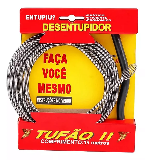 DESENTUPIDOR TUFAO AÇO COM 15 METROS TANQUE RALO PIA COZINHA E BANHEIRO 78018