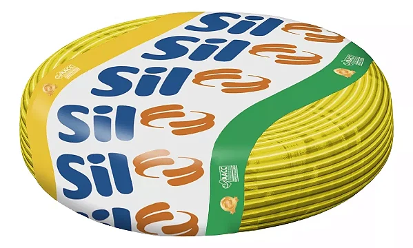FIO CABO FLEXIVEL SIL 6,0MM AMARELO ROLO 100 METROS 348988