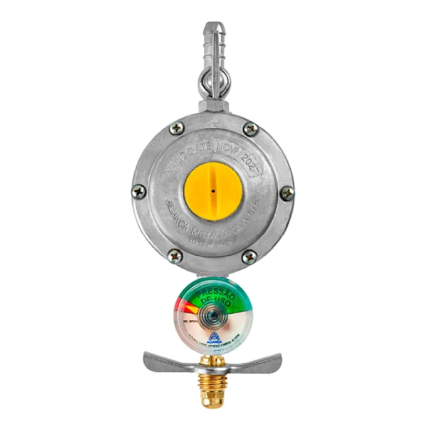 REGULADOR DE GAS DOMESTICO ALIANCA 506/1 GRANDE COM MANOMETRO 375012