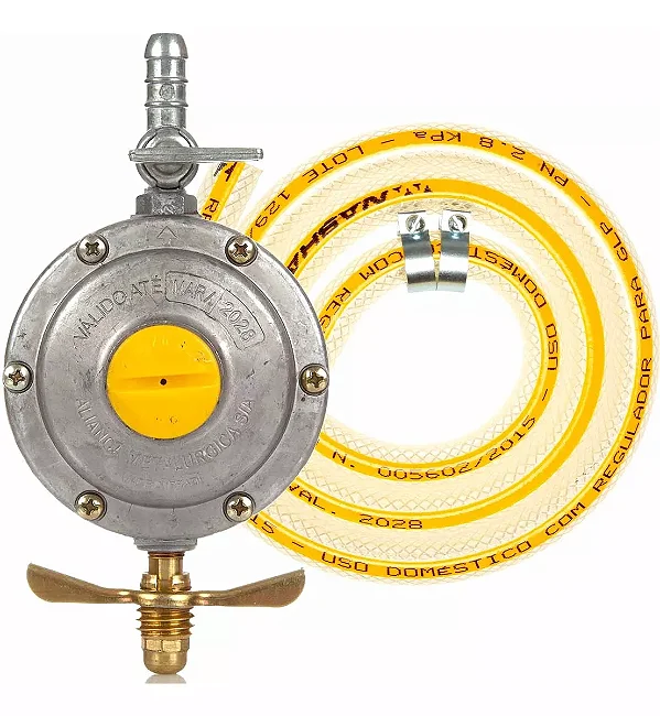 REGULADOR DE GAS ALIANCA 506/1 GRANDE COM MANGUEIRA 1,20 METROS 660159