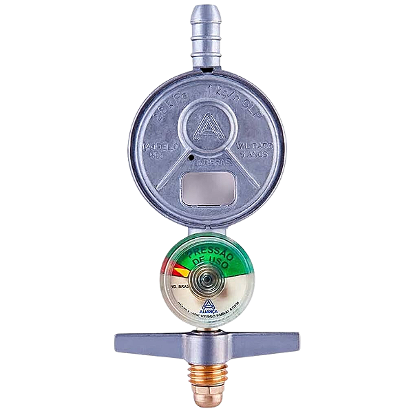 REGULADOR DE GAS ALIANCA 505/1 PEQUENO COM MANOMETRO 420050