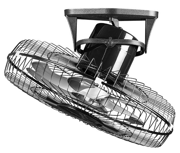 VENTILADOR DE TETO VENTIDELTA 50CM 360º BIVOLT PRETO 76-5402 GRADE DE AÇO 76-5402 766615