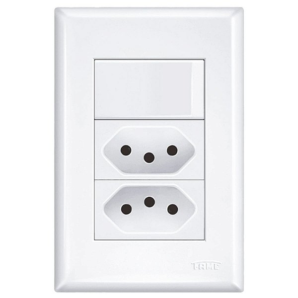 CONJUNTO FAME EVIDENCE COM PLACA 1 SIMPLES 2 TOMADA 20A 3534 BRANCO 517674