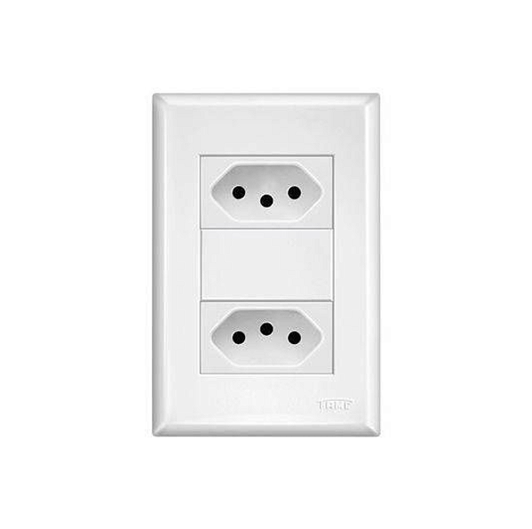 CONJUNTO FAME EVIDENCE COM PLACA 2 TOMADA 10A 3890 BRANCO 584800