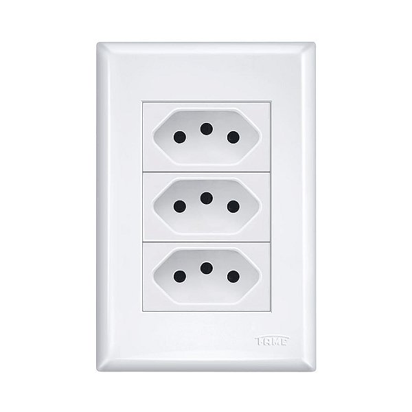 CONJUNTO FAME EVIDENCE COM PLACA 3 TOMADA 10A 3267 BRANCO 486965