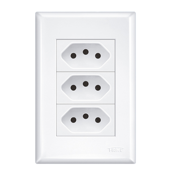 CONJUNTO FAME EVIDENCE COM PLACA 3 TOMADA 20A 3268 BRANCO 487414