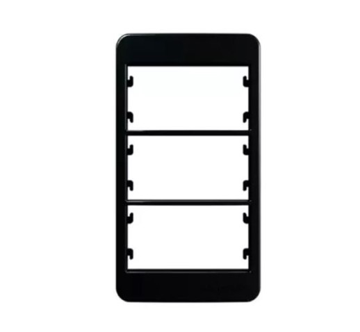 PLACA MARGIRIUS CONDULETE 3 MÓDULO C/SUP SLEEK PA021881 EBONY/PRETO 760510