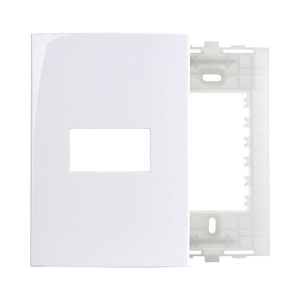 PLACA MARGIRIUS SLEEK 4X2 1 MÓDULO C/S PA016026 BRANCO 673161