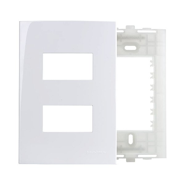 PLACA MARGIRIUS SLEEK 4X2 2 MÓDULO C/S PA016024 BRANCO 673170