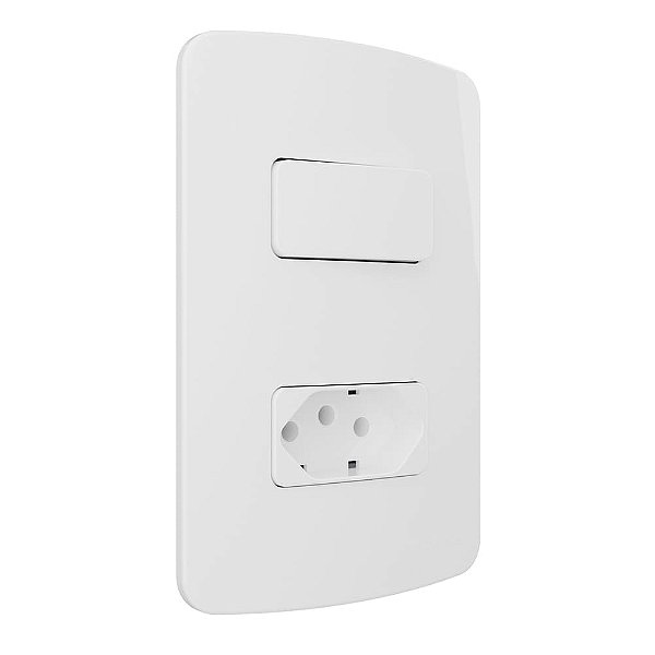 CONJUNTO MARGIRIUS B3 COM PLACA 4X2 1 SIMPLES 1 TOMADA 10A PA019473 BRANCO 672866