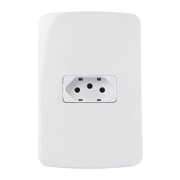 CONJUNTO MARGIRIUS B3 COM PLACA 4X2 1 TOMADA 2P+T 10A PA019481 BRANCO 672831