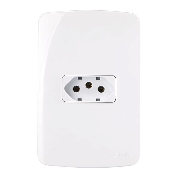 CONJUNTO MARGIRIUS B3 COM PLACA 4X2 1 TOMADA 2P+T 20A PA019482 BRANCO 672840