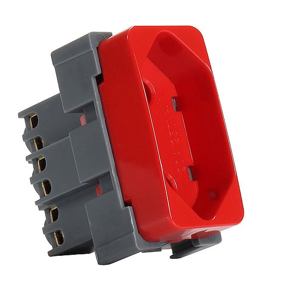 CONJUNTO MARGIRIUS B3 MÓDULO TOMADA 20A PA019488 VERMELHO 675547