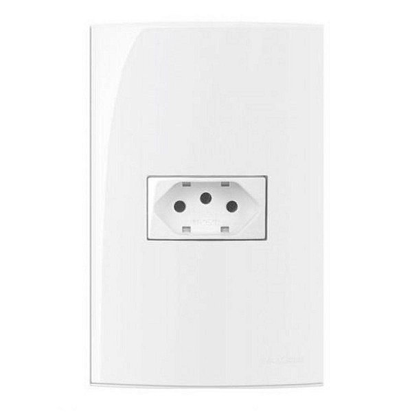 CONJUNTO MARGIRIUS SLEEK COM PLACA 4X2 1 TOMADA 20A PA016003 BRANCO 675652