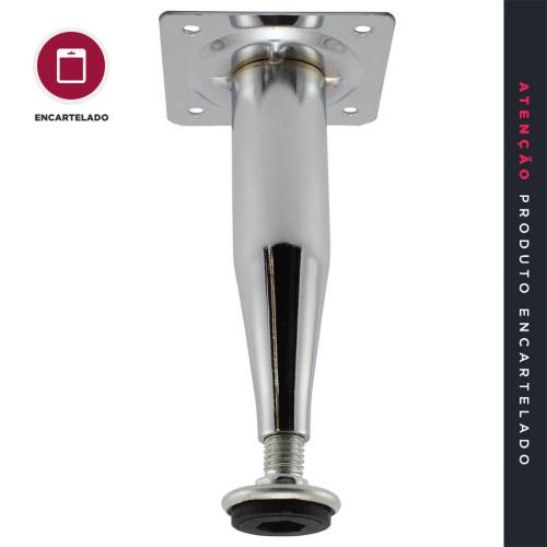 PÉ PARA ÁRMARIO GABINETE MÓVEIS P&J 120MM METAL CROMADO CONICO C/1 532550