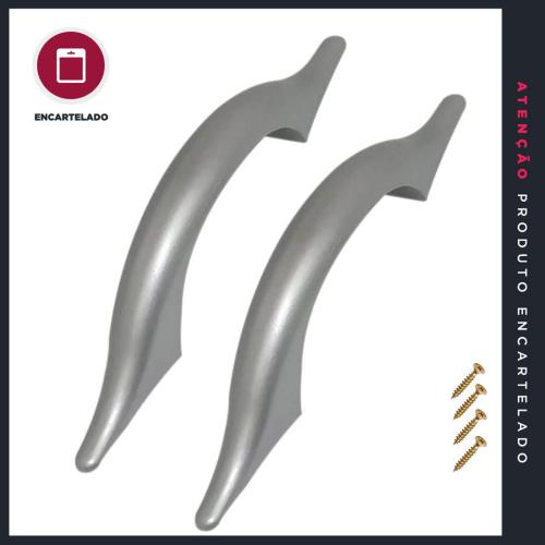 PUXADOR P&J GOLFINHO 96MM ALUF FOSCO C/2 407755