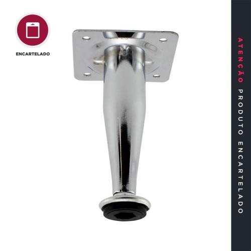 PÉ PARA ÁRMARIO GABINETE MÓVEIS P&J 100MM METAL CROMADO CONICO C/1 449415
