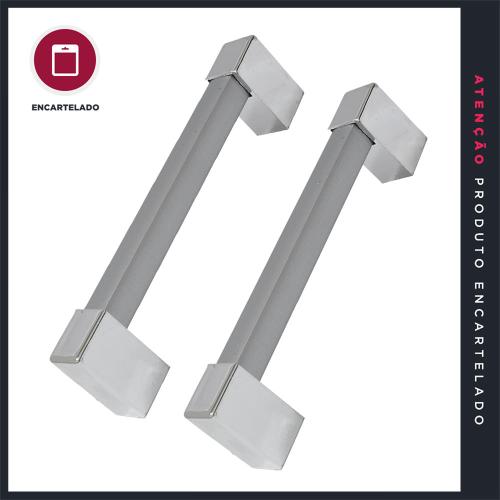 PUXADOR P&J KANKUN 160MM ALUF/CROMADO 7311 C/2 590703