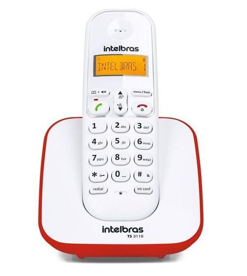 TELEFONE SEM FIO INTELBRAS TS3110 C/IDENTIFICADOR VERMELHO 479160