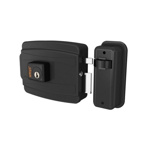 FECHADURA STAM ELÉTRICA PRETO CILÍNDRICO 40MM FORA 689050