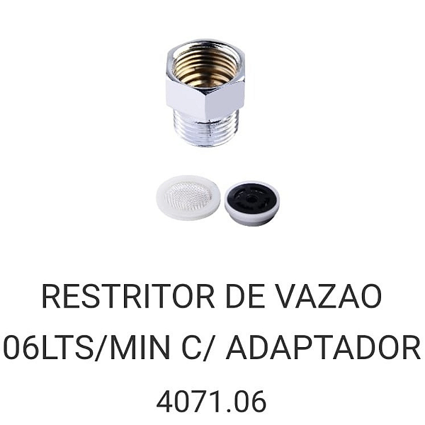 REGULADOR DE VAZÃO C/ADAPTADOR 06LT CARNEIRO 390011