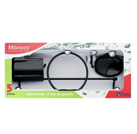 KIT ACESSÓRIO DUDA MONACO C/5 PRETO/CROMADO 55700 550337