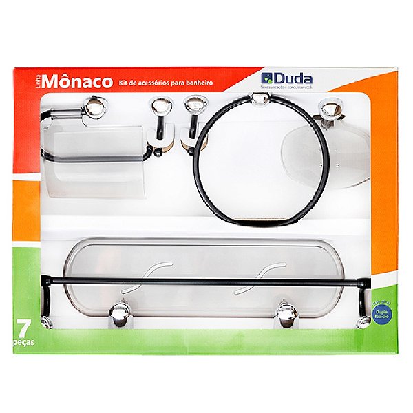 KIT ACESSÓRIO DUDA MONACO C/7 PRETO/CROMADO 483500 851850