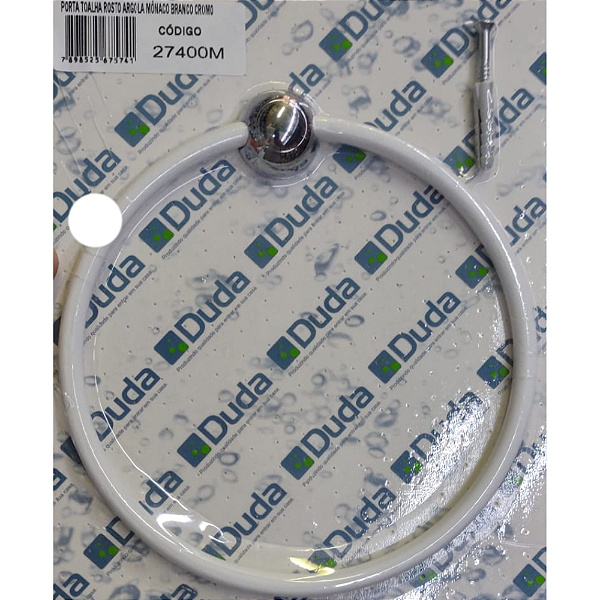 PORTA TOALHA DUDA ARGOLA MONACO BRANCO/CROMADO 842974