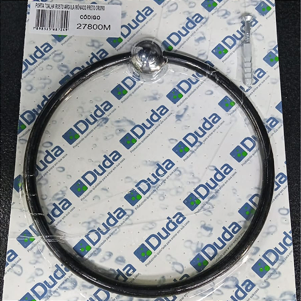 PORTA TOALHA DUDA ARGOLA MONACO PRETO/CROMADO 27800 842990