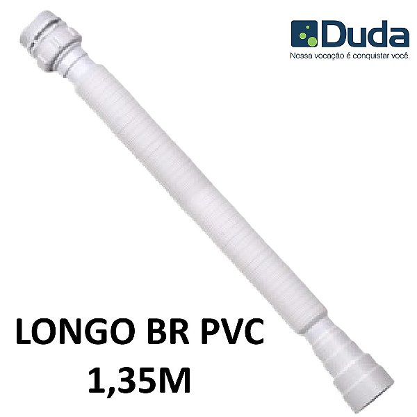 SIFÃO SANFONADO DUDA UNIVERSAL LONGO BRANCO PVC 1,35M 861340