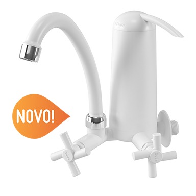 TORNEIRA COM FILTRO PURIFICADOR DUDA BICA MÓVEL 1/2 BRANCO/CROMADO ROMA 660300 760447