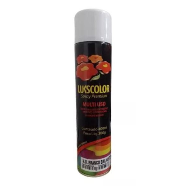 TINTA SPRAY LUKSCOLOR BRANCO BRILHANTE 400ML 1F050060001029 349100