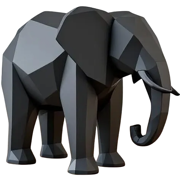 DECORAÇÃO ELEFANTE 20X25CM PRETO LIENAMIYA IMPRESSO EM 3D 894010