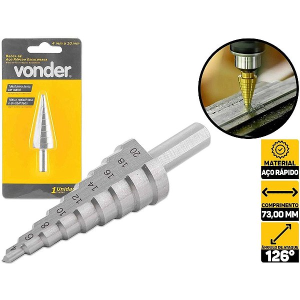 BROCA VONDER AR ESCALONADA 4A20MM 420000