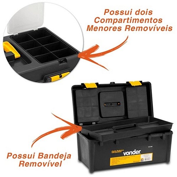 CAIXA FERRAMENTA VONDER PVC VDC4035 COM BANDEJA 0789 517100