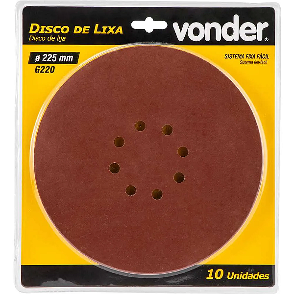 DISCO LIXA VONDER 225MM G220 COM 10 PEÇAS 886157