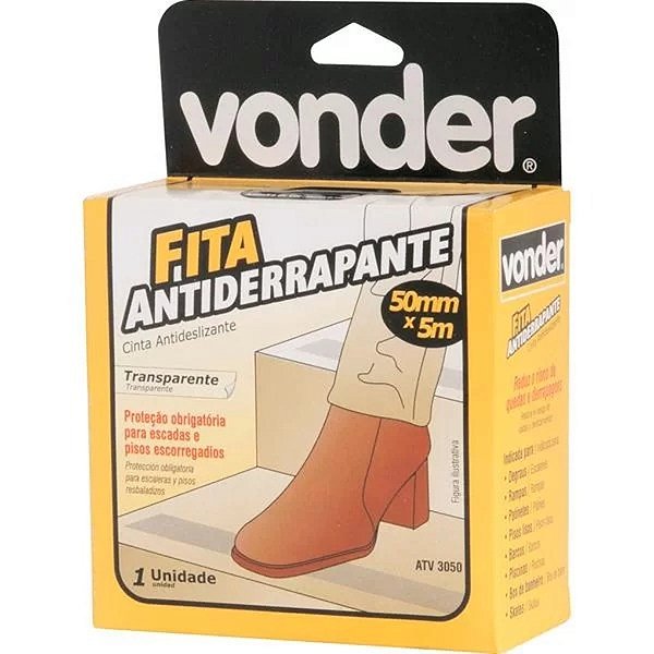 FITA ANTIDERRAPANTE VONDER TRANSPARENTE 50X5 METROS 498874