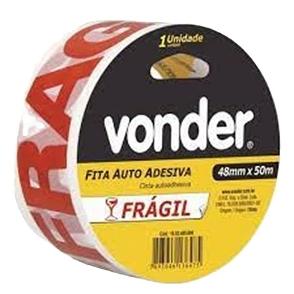 FITA EMBALAGEM VONDER FRÁGIL 48MMX50M 320919