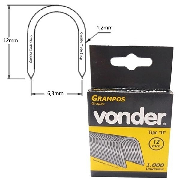 GRAMPO VONDER 12MM VU-12 COM 1000 PEÇAS 298204