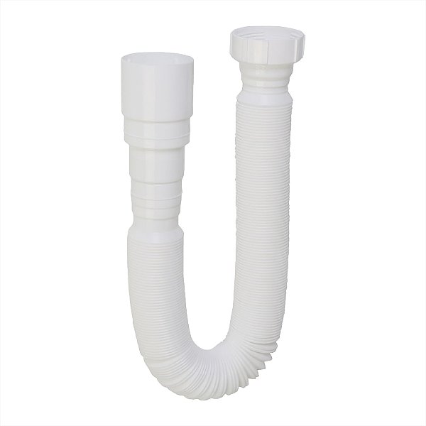 SIFÃO SANFONADO BRANCO FLEXÍVEL COM ANEL PVC 1,50 METROS 0859 KRONA 891932