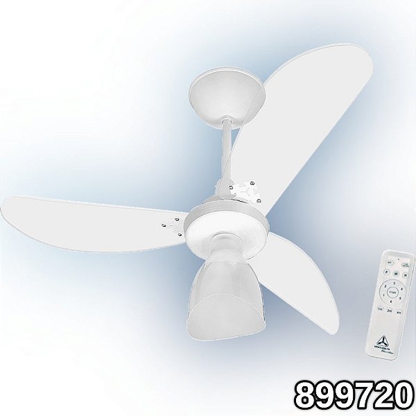 VENTILADOR DE TETO CRISTAL 3 PÁS BRANCO BIVOLT 54-3303 VENTIDELTA 899720