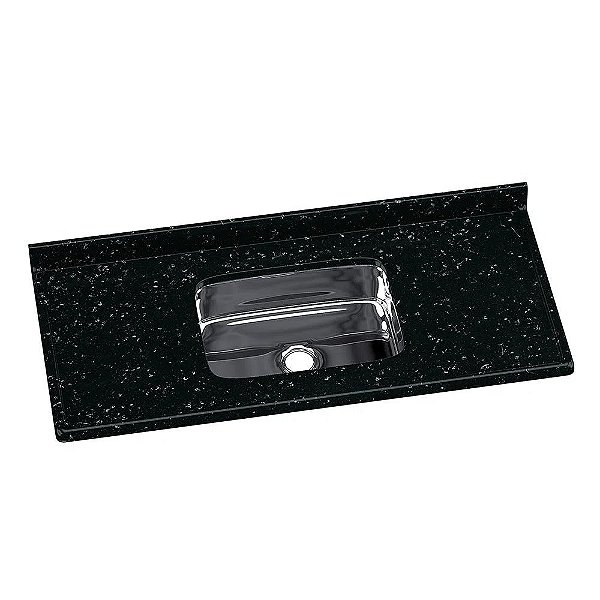 PIA GRANITADA 1,20M CUBA INOX PRETO 562208 AJ RORATO 731323