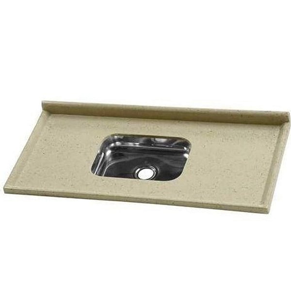 PIA GRANITADA 1,50M CUBA INOX TRAVERTINO 562414 AJ RORATO 731366
